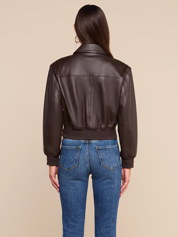 CLOTILDE LEATHER BOMBER JACKET