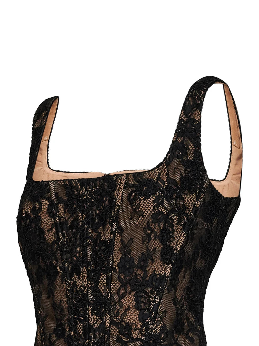 BLACK LACE CORSET TOP