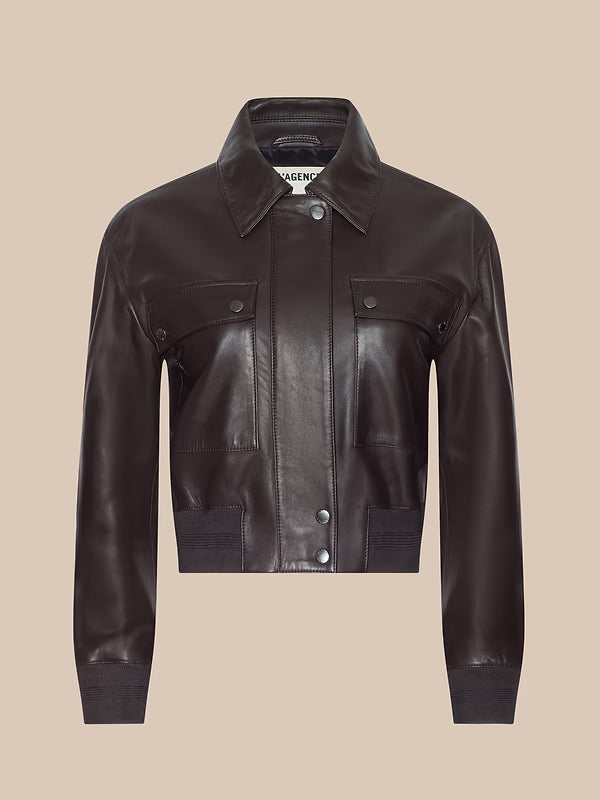CLOTILDE LEATHER BOMBER JACKET
