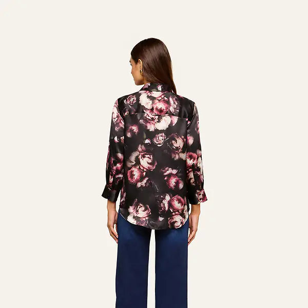DANI 3/4 BLACK MAUVE DISTRESSED ROSE
