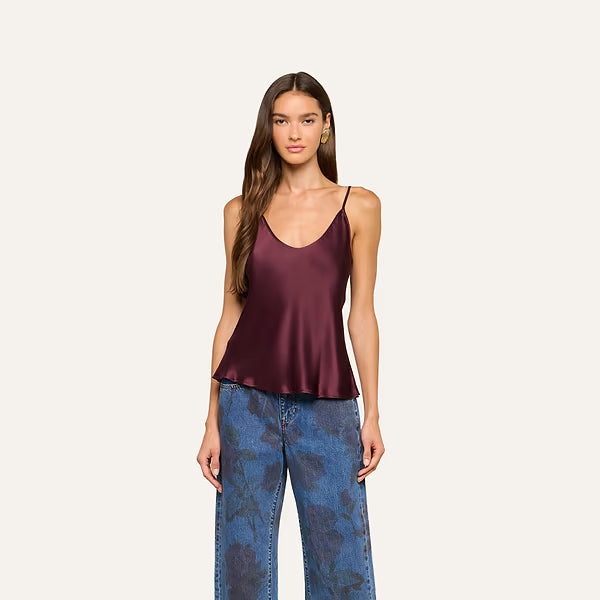 LEXI SILK CAMISOLE DEEP SANGRIA