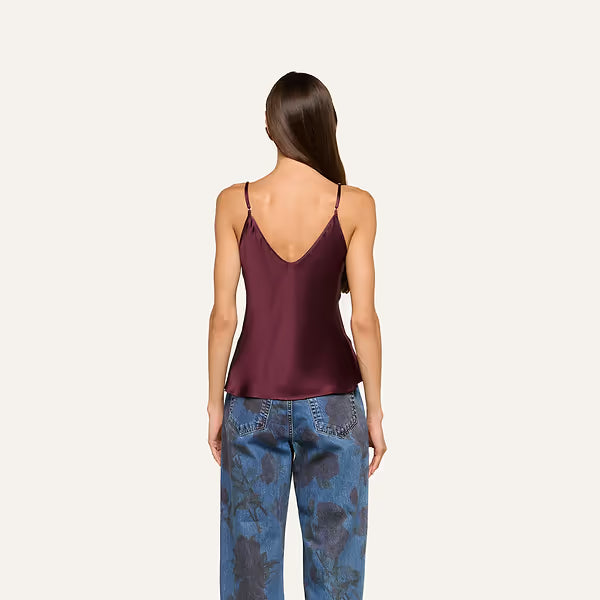LEXI SILK CAMISOLE DEEP SANGRIA