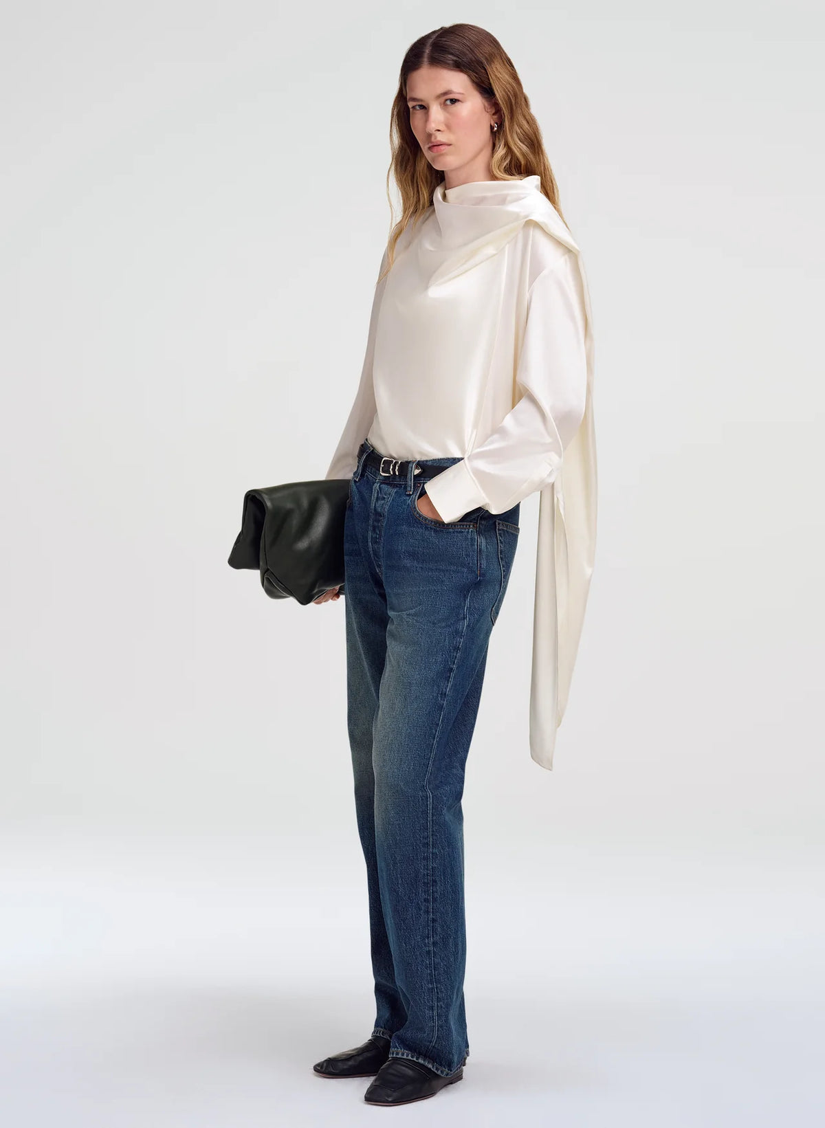 NADINE SILK DRAPED TOP