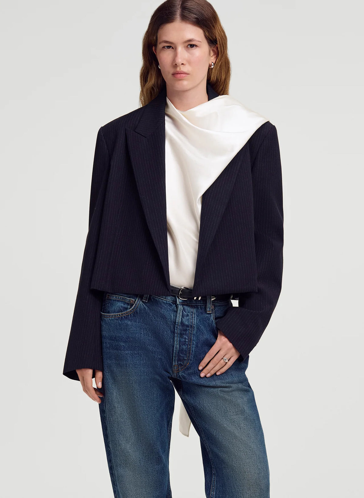 NADINE SILK DRAPED TOP
