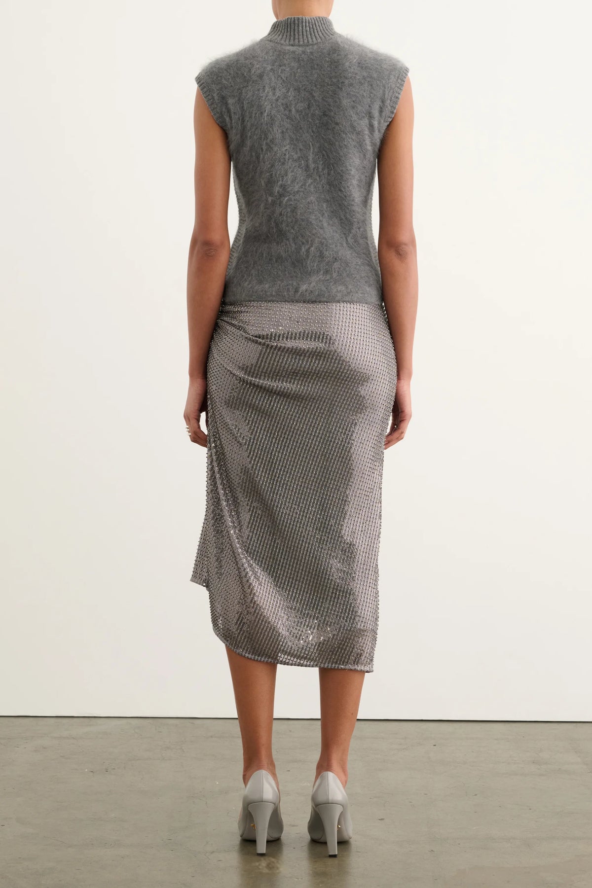 RAELYNN DRAPED KNEE LENGTH SKIRT