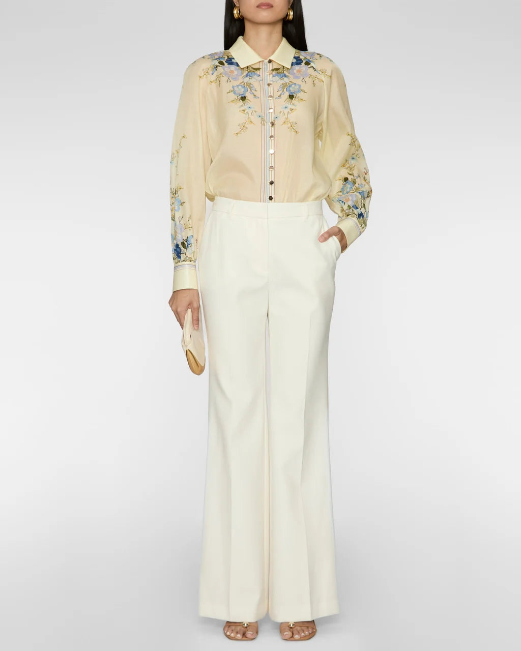 Yellow Floral Organza Blouse